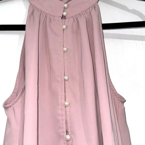 Kirundo Womens Halter Neck Ruffle Hem Dress S Pink Sleeveless - Picture 7 of 9